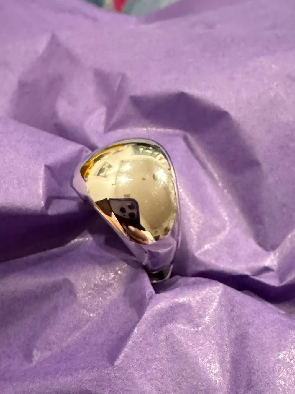 Melinda Maria Polished Silver Dome Ring - 6